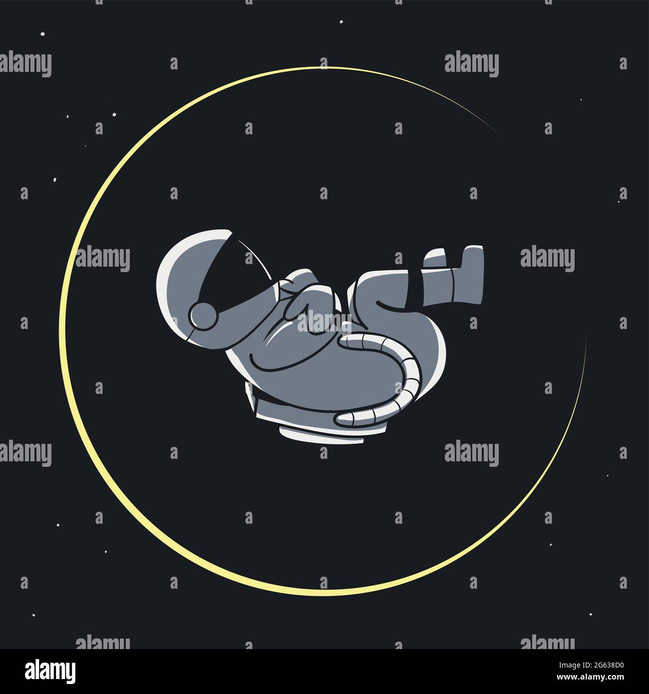 petit astronaute flottant dans un espace ouvert seul Illustration de Vecteur