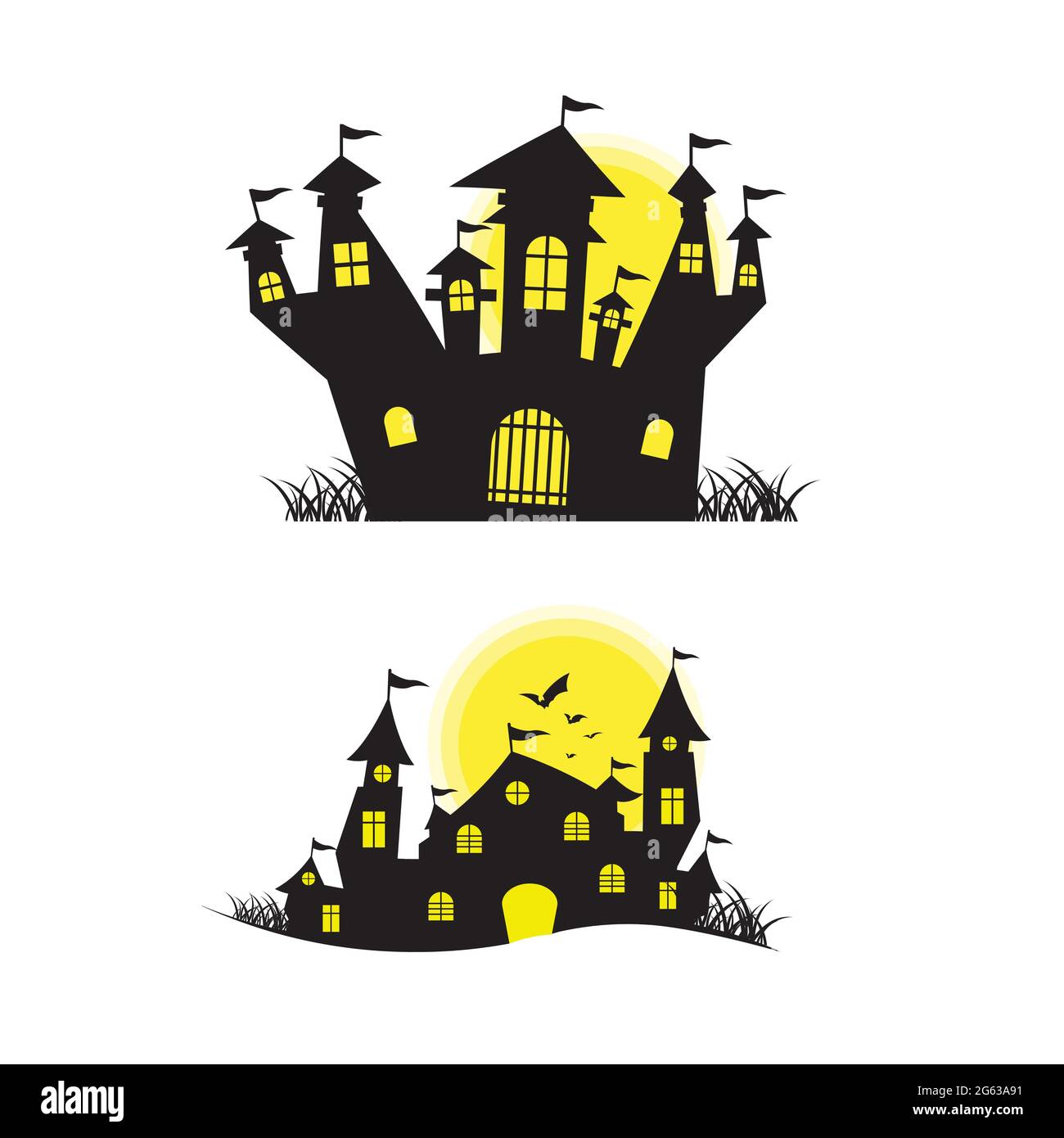 Modèle de conception d'illustration vectorielle d'arrière-plan maison halloween Illustration de Vecteur