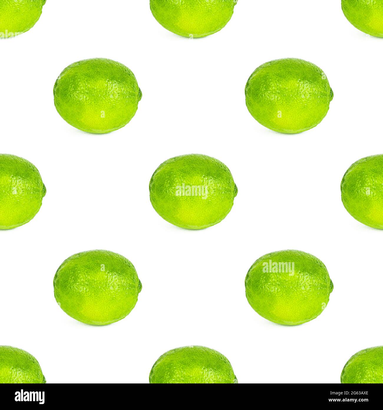 Vert limes répéter le motif sans couture sur fond blanc. Banque D'Images