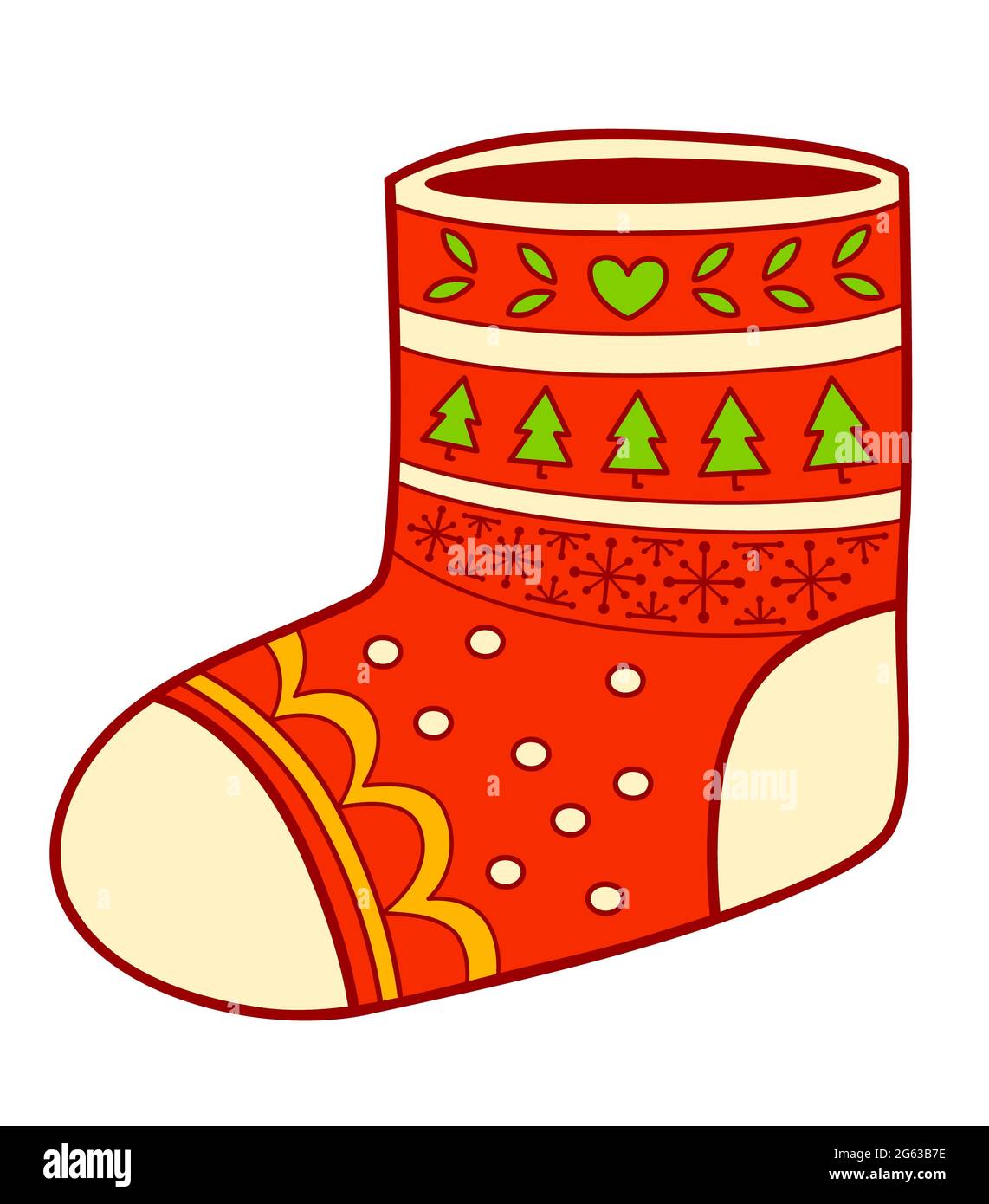 Dessins animés de Noël clip art . Illustration de la chaussette clipart  Photo Stock - Alamy