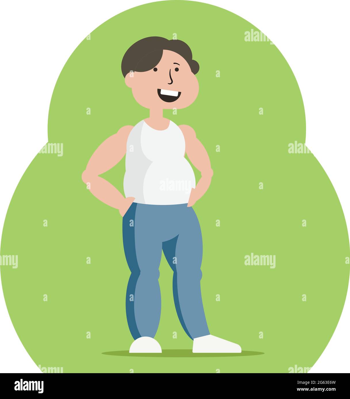 illustration plate d'un jeune homme dans une tenue de fitness Illustration de Vecteur