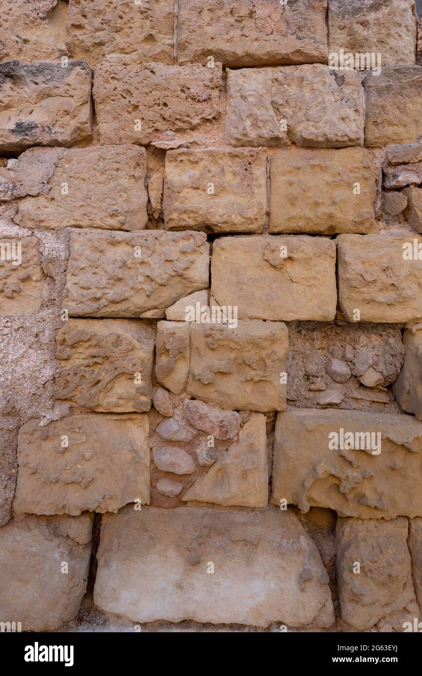 Ancienne texture de mur calcaire, Elche, Espagne Banque D'Images