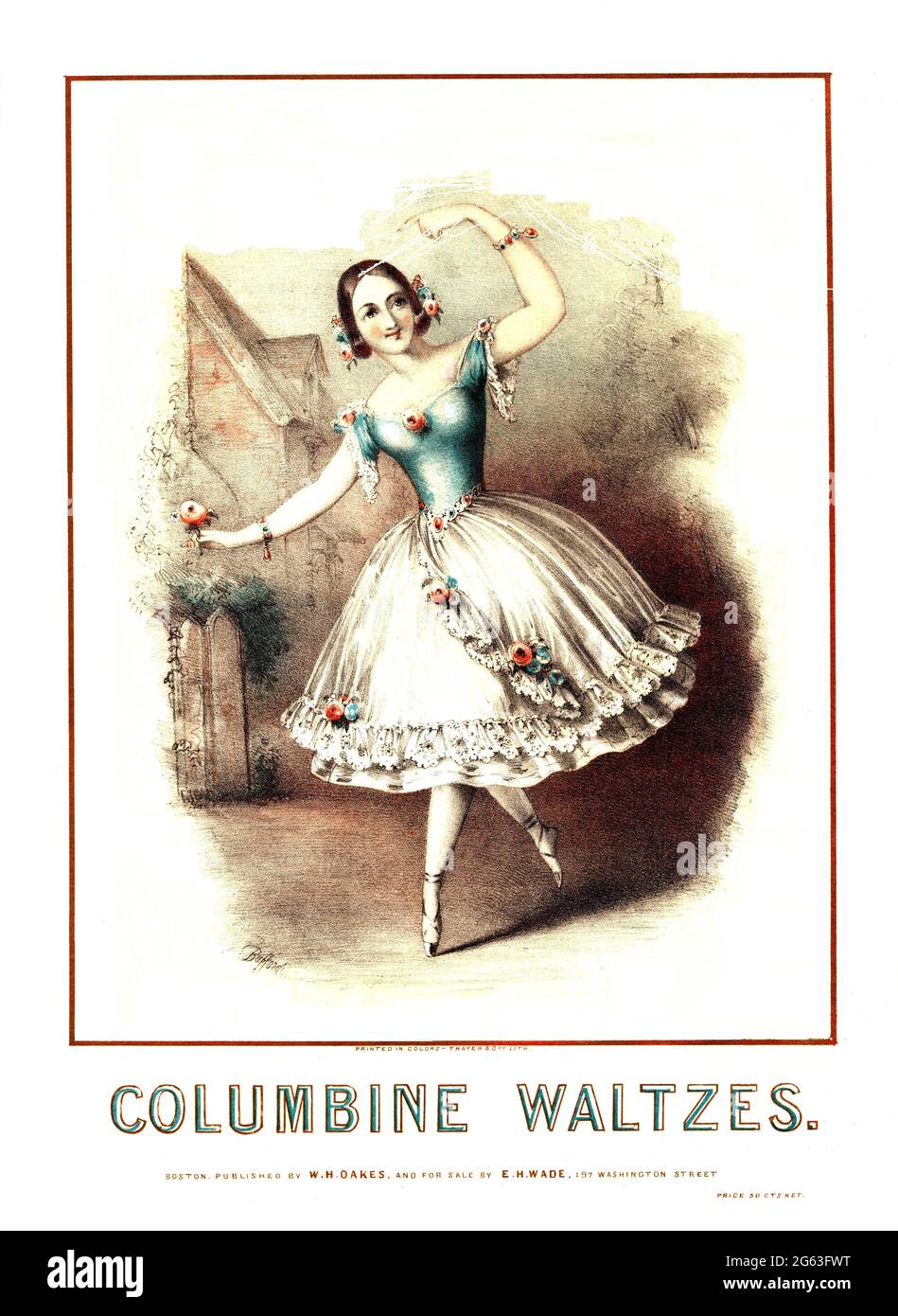 Columbine Waltzes, env. 1850 feuilles musicales Banque D'Images