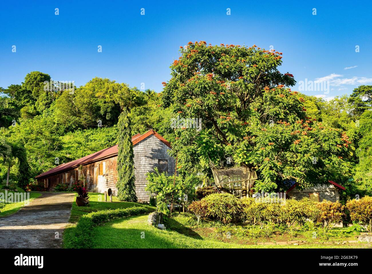 Chocolaterie à Grenade. Plantation de Jouvay des Caraïbes, Petites Antilles, Antilles Banque D'Images