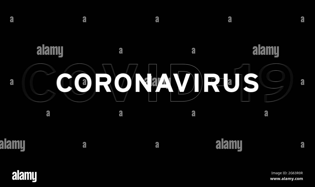 Texte du concept du coronavirus sur fond noir Banque D'Images