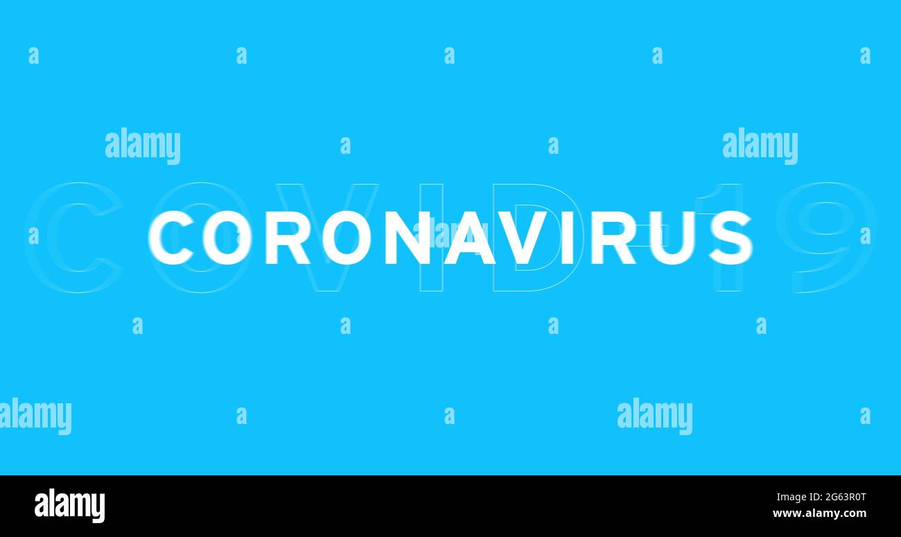 Texte du concept du coronavirus sur fond bleu Banque D'Images