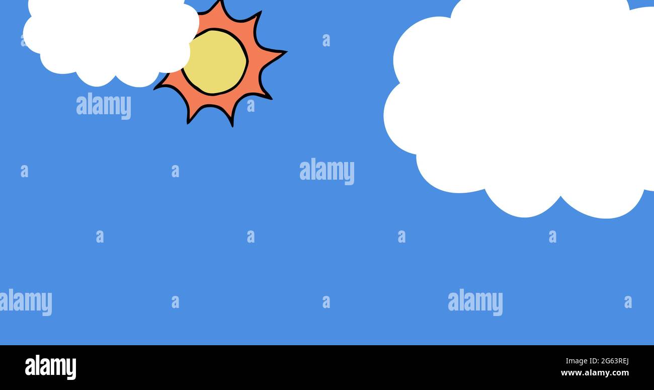 Image de la remise des diplômes de l'université chapeaux sont jetés dans l'air avec le ciel bleu dans le backgro Banque D'Images