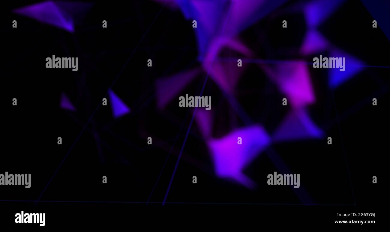 Formes géométriques multicolores sur fond noir Banque D'Images