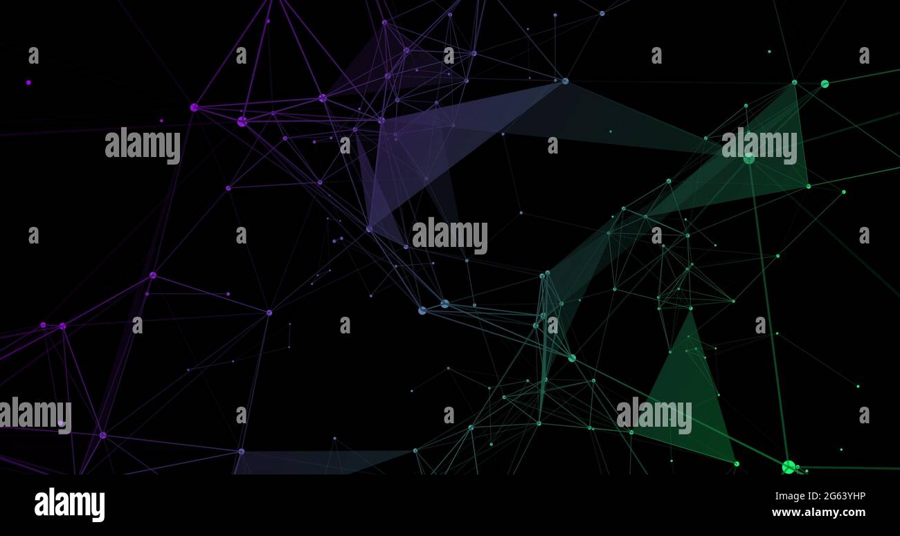 Formes géométriques multicolores sur fond noir Banque D'Images