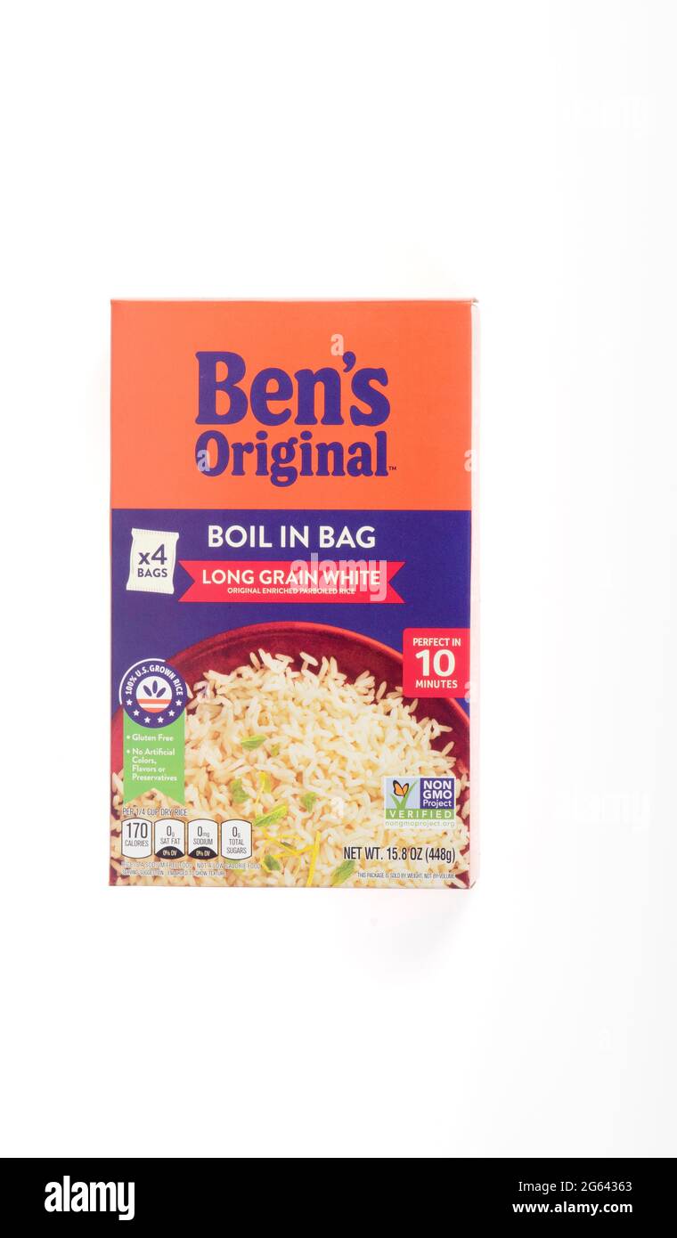 New Ben's Original Rice Box, le remplaçant de l'Oncle Ben's. Banque D'Images