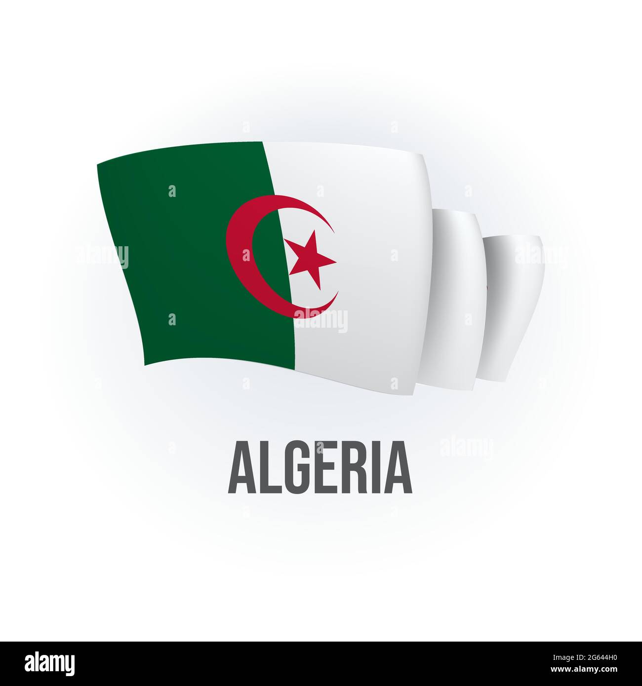 Drapeau vectoriel de l'Algérie. Drapeau algérien agitant. Illustration vectorielle. Illustration de Vecteur