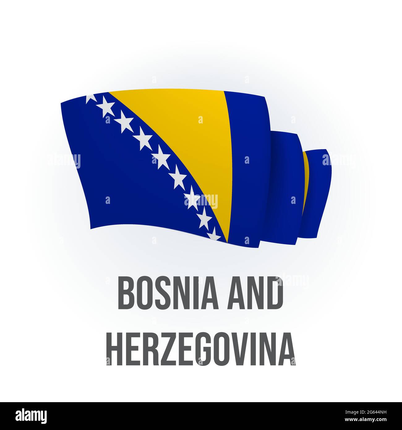 Drapeau vectoriel de la Bosnie-Herzégovine. Drapeau bosniaque agitant. Illustration vectorielle. Illustration de Vecteur