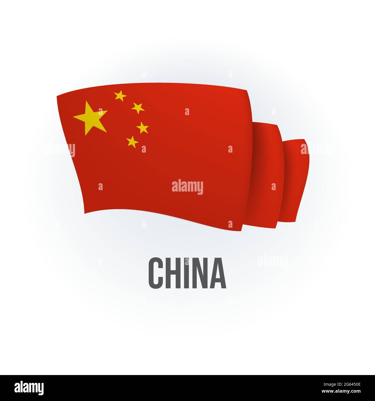 Drapeau vectoriel de la Chine. Drapeau chinois agité. Illustration vectorielle. Illustration de Vecteur