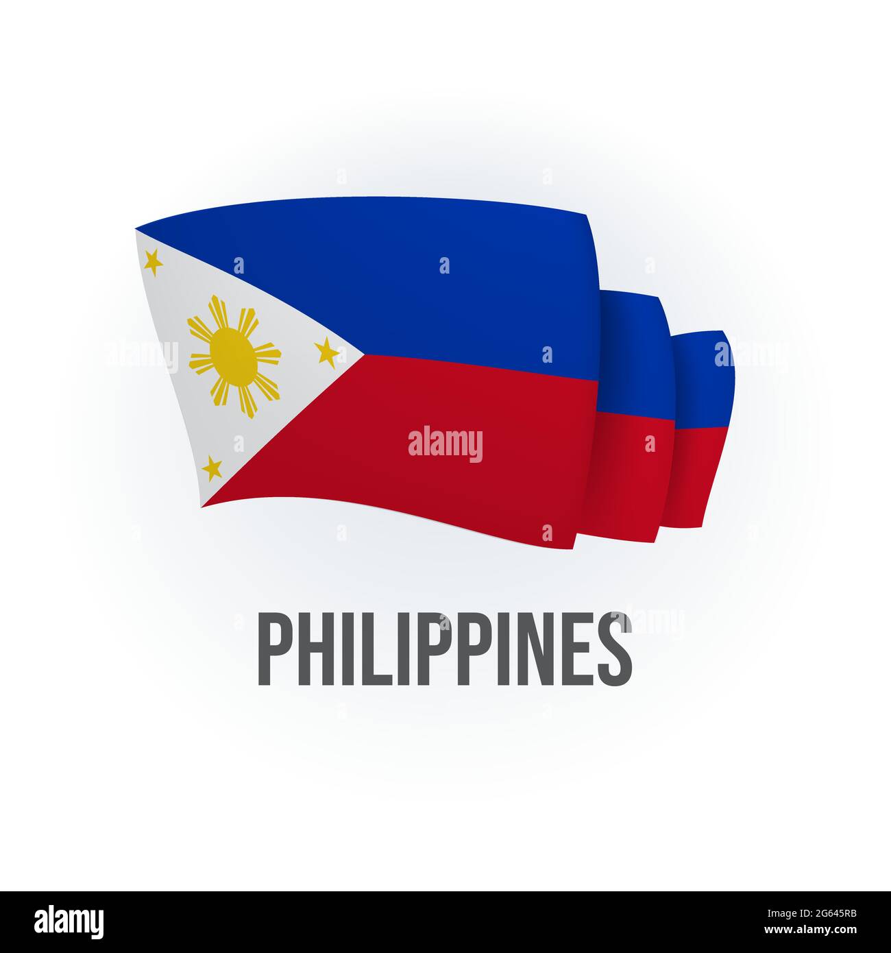 Drapeau vectoriel des Philippines. Les Philippines agitant le drapeau. Illustration vectorielle. Illustration de Vecteur