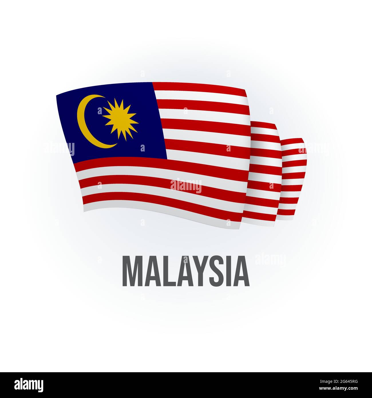 Drapeau vectoriel de la Malaisie. Drapeau malaisien agitant. Illustration vectorielle. Illustration de Vecteur