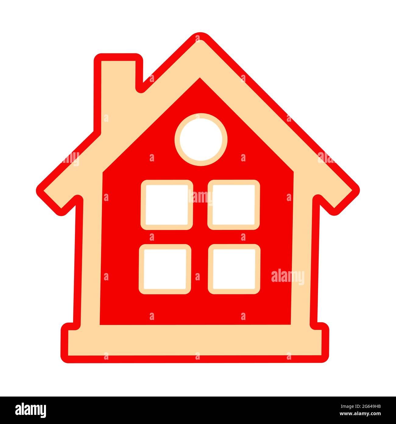 Icône Accueil isolée sur fond blanc. Symbole de maison rouge ...
