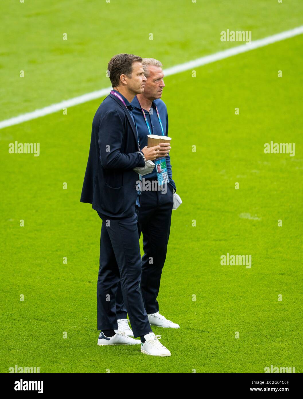 Responsable Oliver Bierhoff (Deutschland), Torwarttrainer Andreas Köpke (Deutschland) Angleterre - Deutschland Londres, 29.06.2021, Fussball, saison 2020/21 Banque D'Images