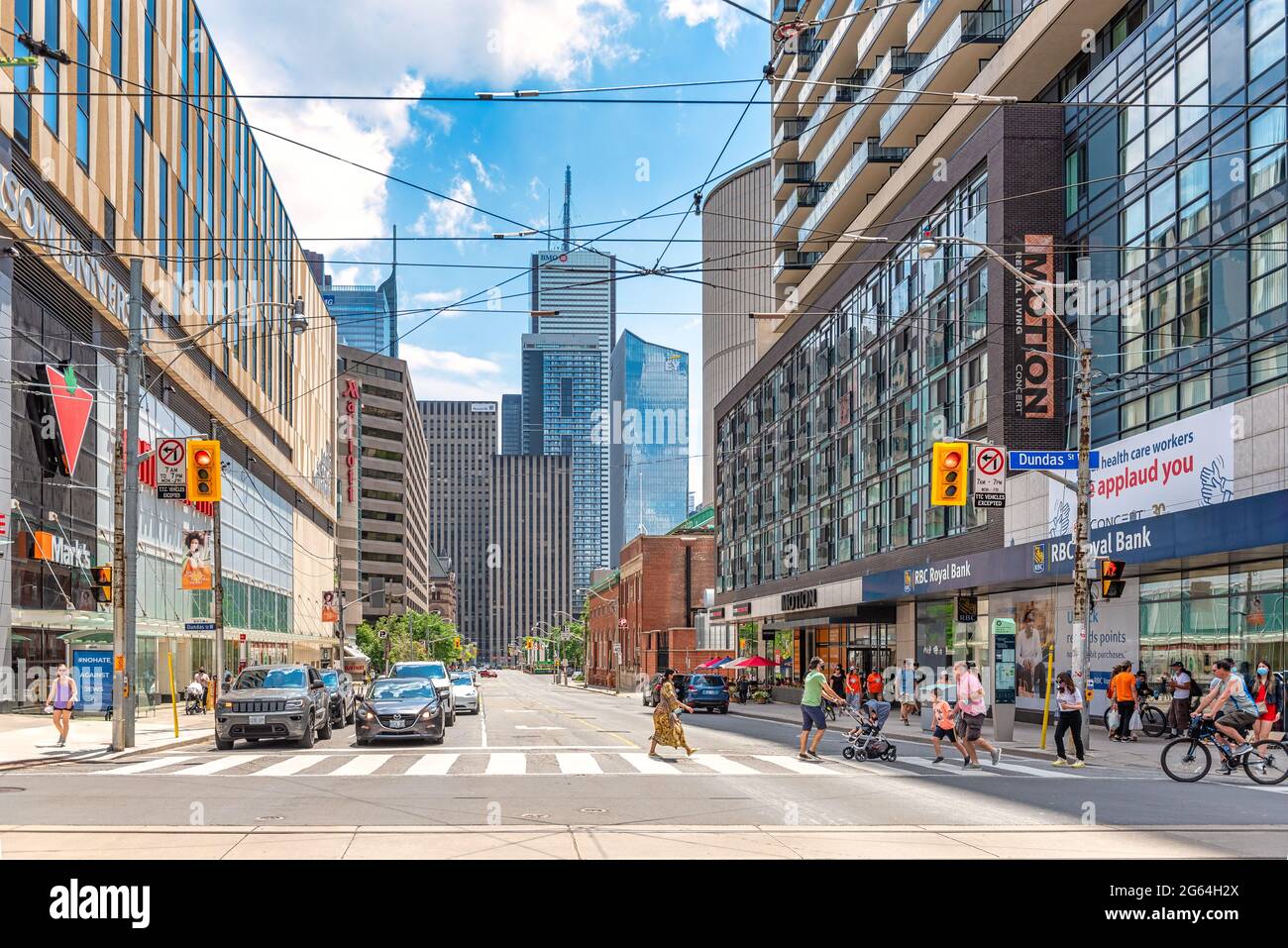Vue de jour sur le quartier du centre-ville de Toronto, Canada Banque D'Images