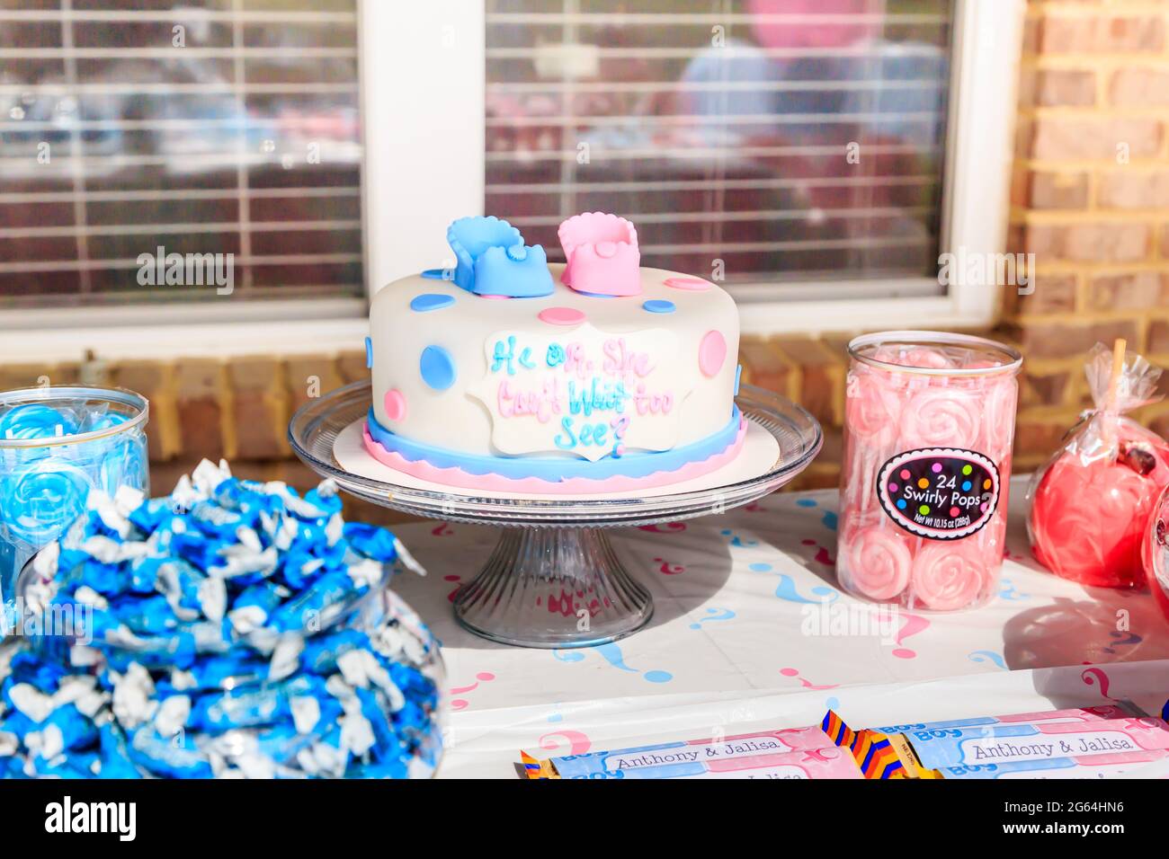 Décoration de fête rose et bleue pour hommes Banque D'Images