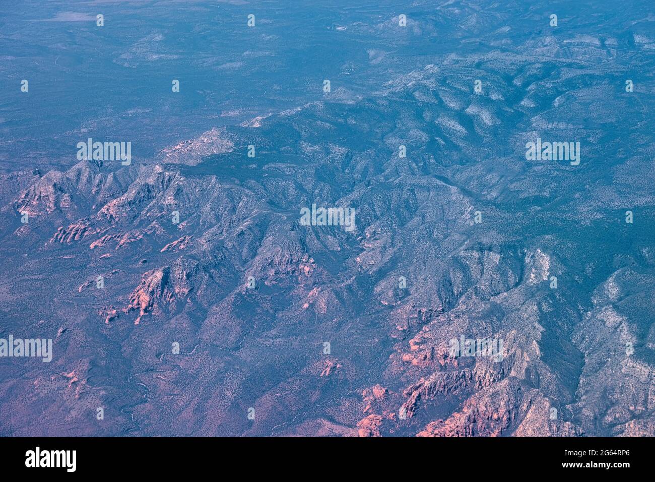Vue aérienne survolant le parc national du Grand Canyon et le plateau de Kaibab, Arizona, États-Unis Banque D'Images