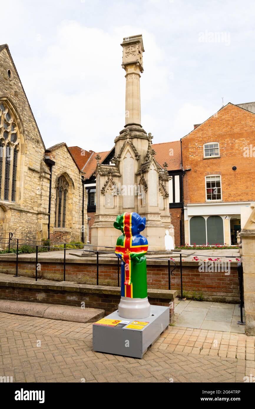 Lincolnshire Imp par Jon Garside et parrainé par Daniel Charles Construction. Lincoln Imp Trail 2021. Des IMP décorées autour de Lincoln City. 2 juillet 2021. Banque D'Images