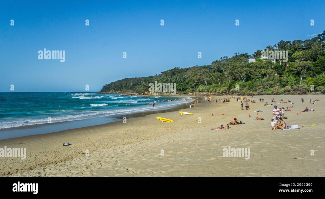 Noosa Heads main Beach, Sunshine Coast, Queensland, Australie Banque D'Images
