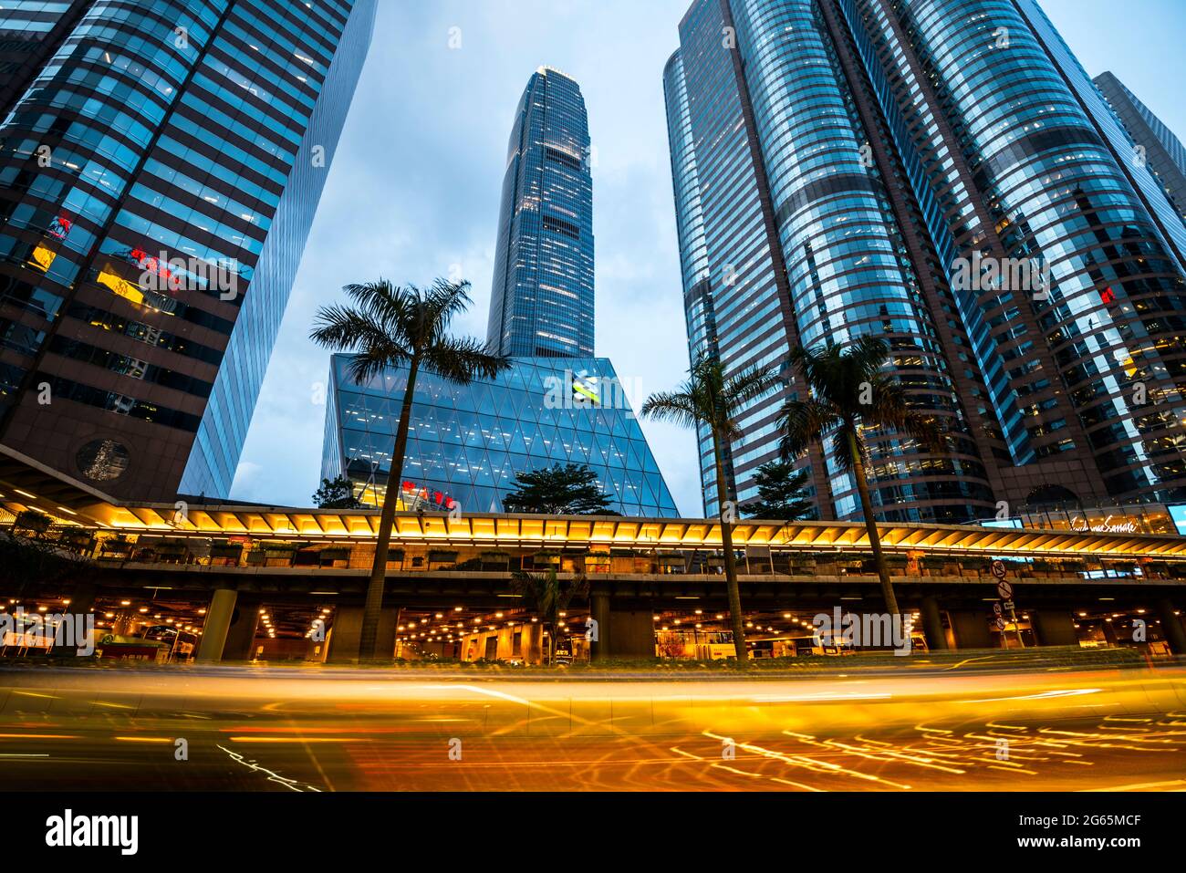 Le centre du quartier financier et le centre-ville d'horizon, Hong Kong, Chine. Banque D'Images