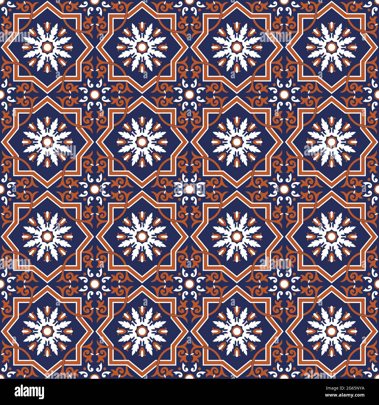 Motif Talavera.Azulejos portugal.Décoration turque.Mosaïque marocaine.Porcelaine espagnole.Vaisselle en céramique, imprimé folk.Poterie espagnole.Origine ethnique.Papier peint méditerranéen sans couture. Illustration de Vecteur