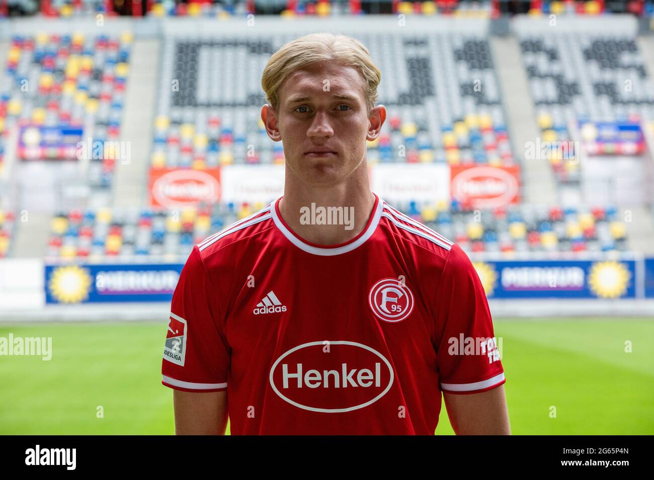 football, 2. Bundesliga, 2021/2022, Fortuna Duesseldorf, Merkur Spiel Arena, Media Day, Présentation de l'équipe pour la nouvelle saison de jeu, photo de presse, Christoph Klarer Banque D'Images