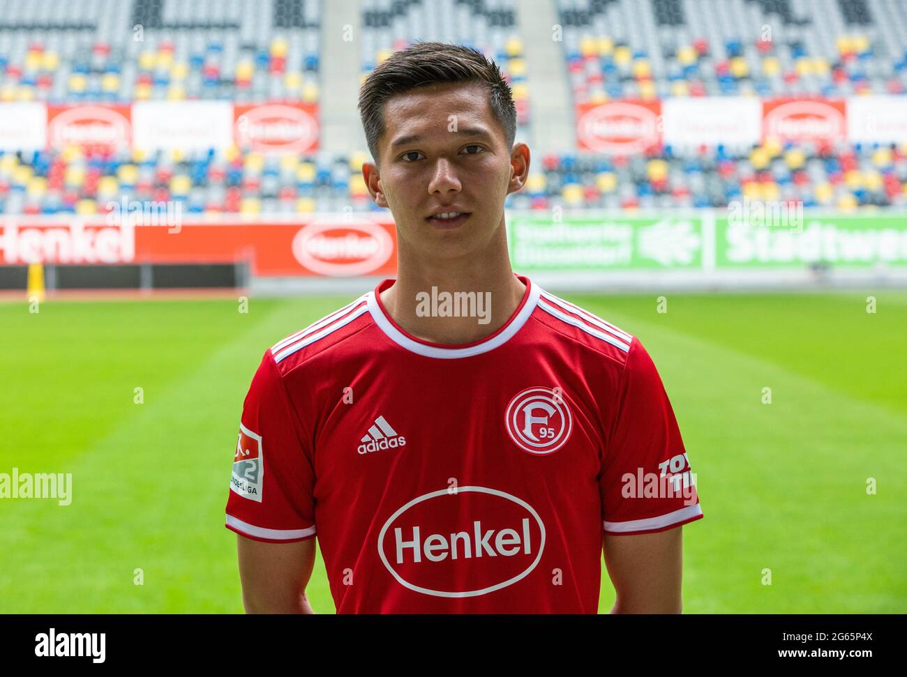 football, 2. Bundesliga, 2021/2022, Fortuna Duesseldorf, Merkur Spiel Arena, Media Day, Présentation de l'équipe pour la nouvelle saison de jeu, tournage de photos de presse, Shinta Appelkamp Banque D'Images