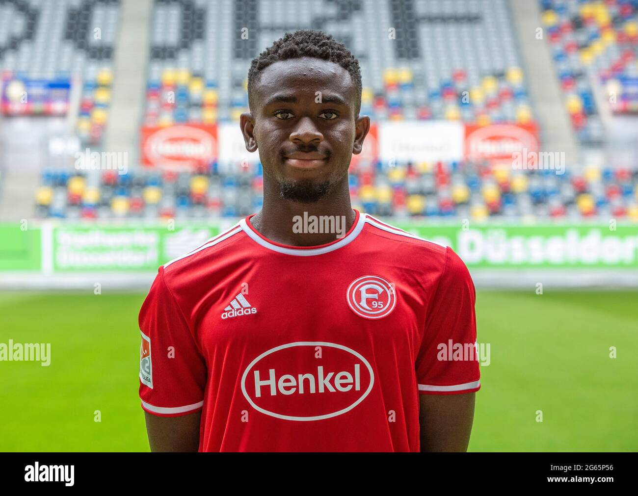 football, 2. Bundesliga, 2021/2022, Fortuna Duesseldorf, Merkur Spiel Arena, Media Day, Présentation de l'équipe pour la nouvelle saison de jeu, photo de presse, Nikell Touglo Banque D'Images