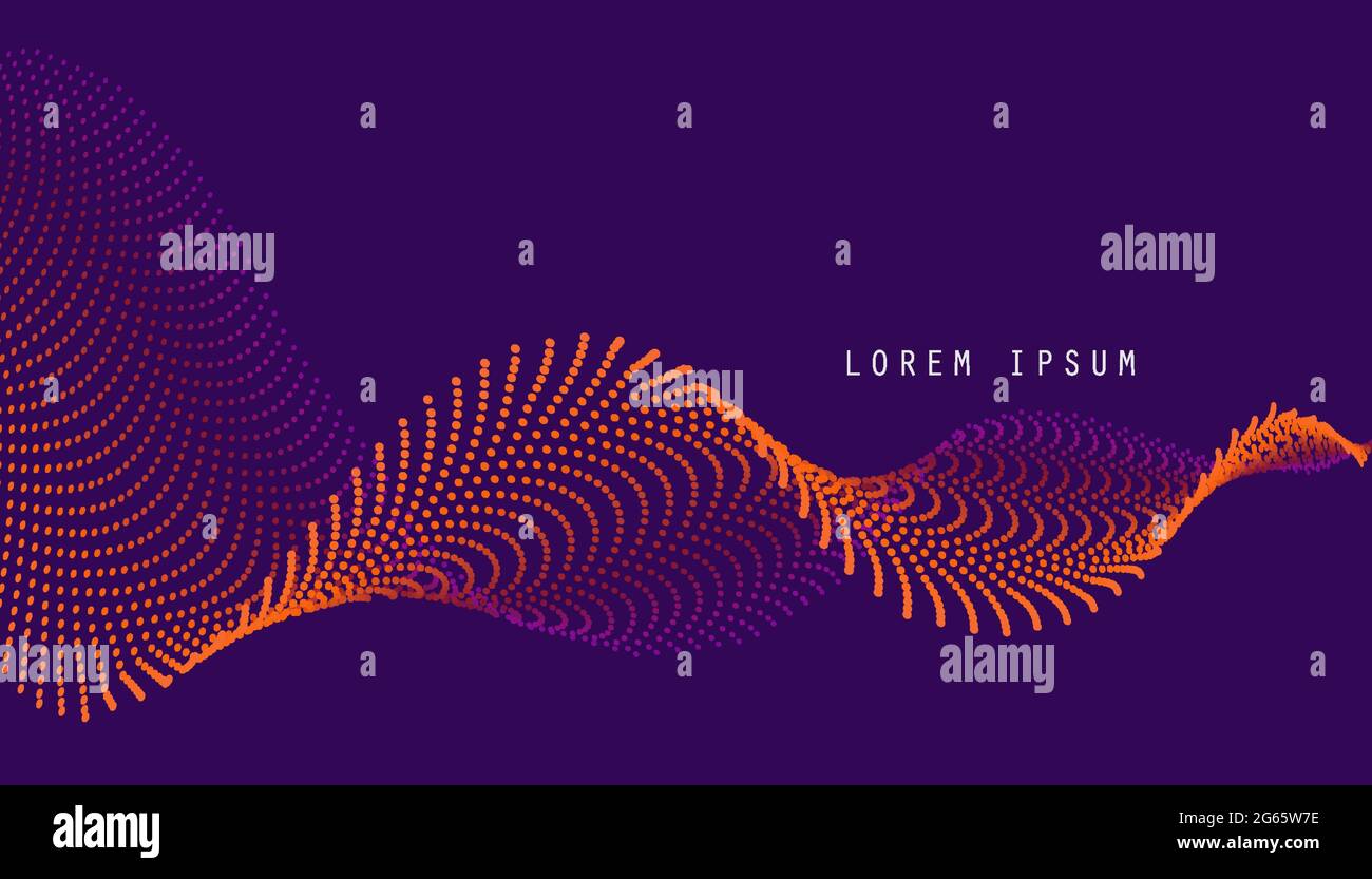Arrière-plan vectoriel avec points d'onde abstraits de couleur Illustration de Vecteur