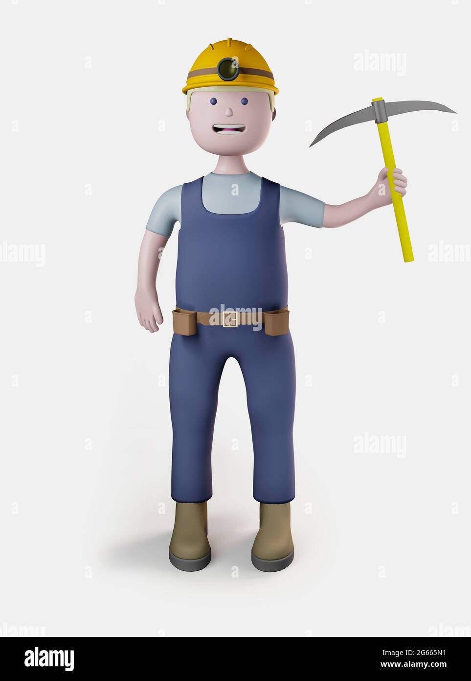 Personnage de dessin animé d'un ouvrier mineur portant un uniforme - rendu 3d, illustration isolée Banque D'Images Personnage de dessin animé d'un ouvrier mineur portant un uniforme - rendu 3d, illustration isolée Banque D'Images