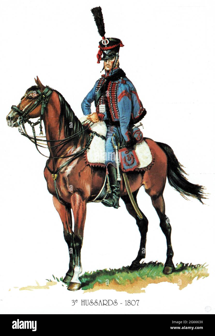 cavalier du 3e régiment de hussards en 1807 sous le Premier Empire
