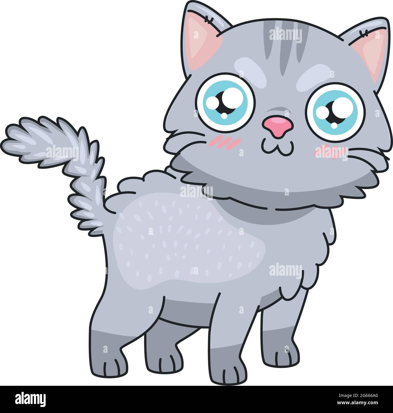 Dessin Anime De Chat Gris Image Vectorielle Stock Alamy