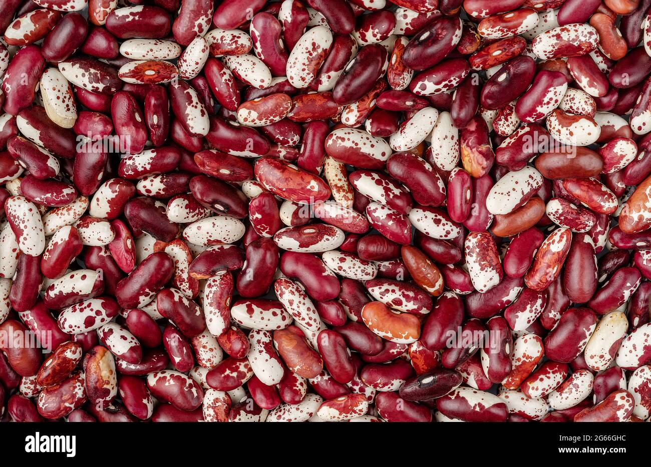Arrière-plan ou texture de haricots rouges. Légumineuses, vue de dessus, au-dessus de la tête Banque D'Images