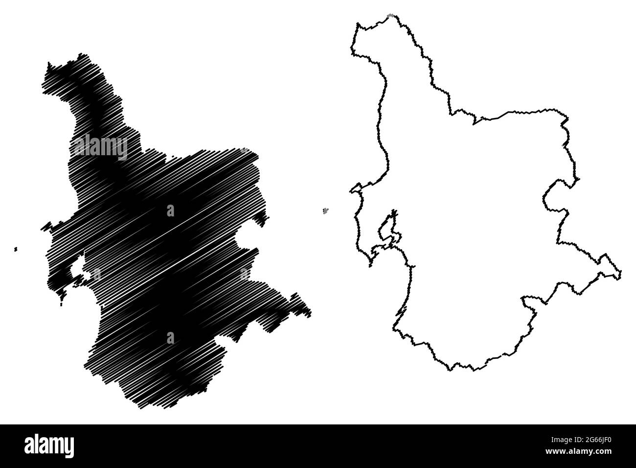 Province d'Oristano (Italie, République italienne, Sardaigne) carte illustration vectorielle, scribble sketch carte de la province d'Oristano Illustration de Vecteur