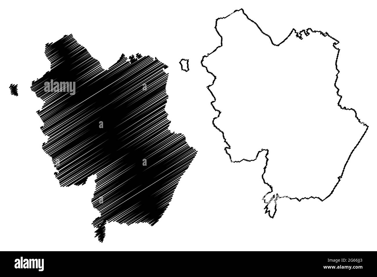 Carte de la province de Matera (Italie, République italienne, Basilicate ou région de Lucania) illustration vectorielle, croquis de scribble carte de la province de Matera Illustration de Vecteur