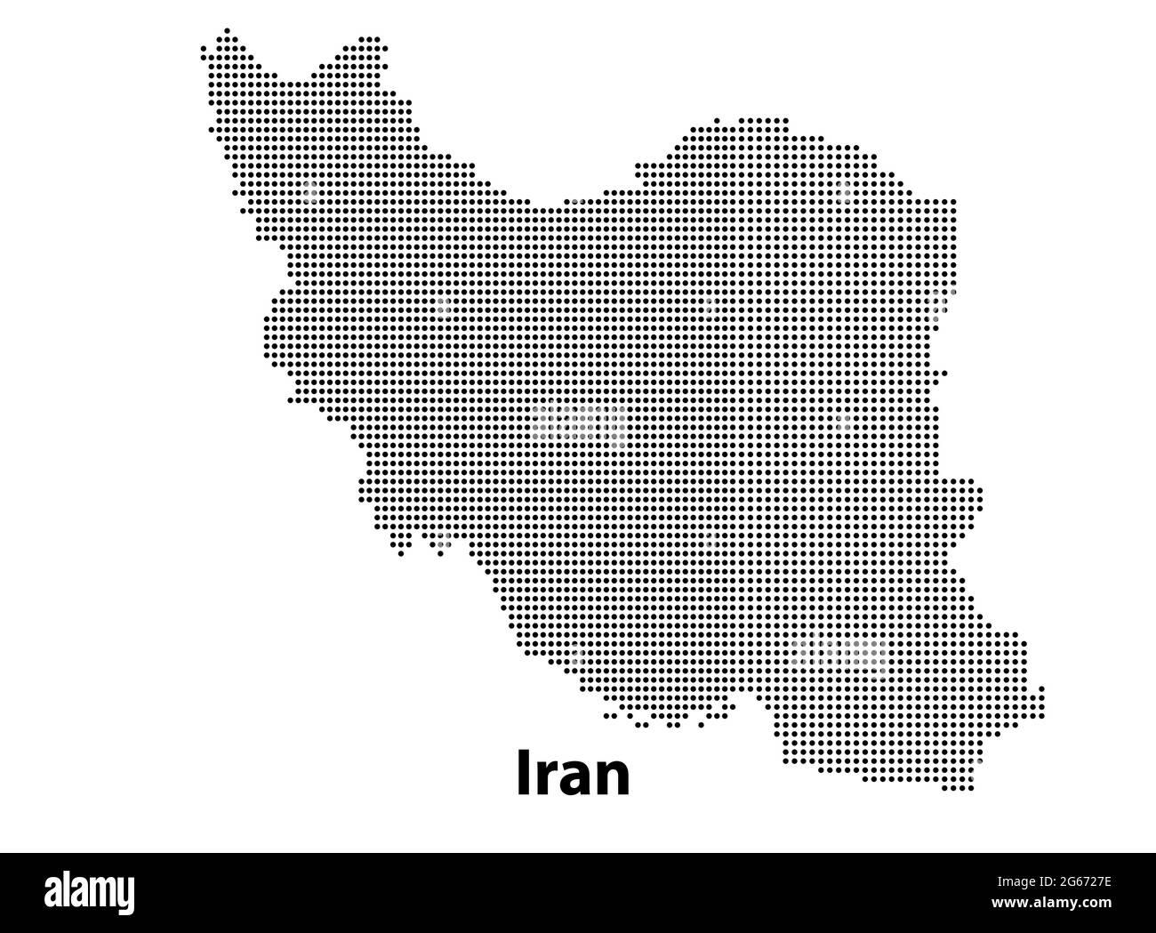 Carte vectorielle en demi-ton en pointillés du pays de l'Iran pour votre conception, Travel Illustration concept. Illustration de Vecteur