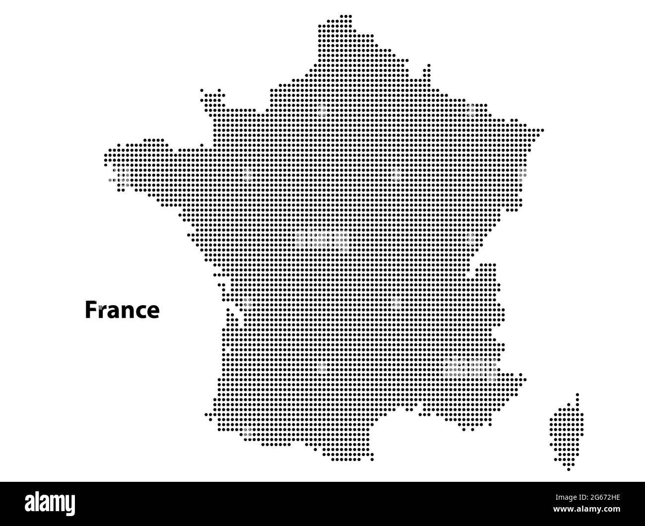 Carte vectorielle en demi-ton en pointillés du pays de France pour votre conception, Travel Illustration concept. Illustration de Vecteur