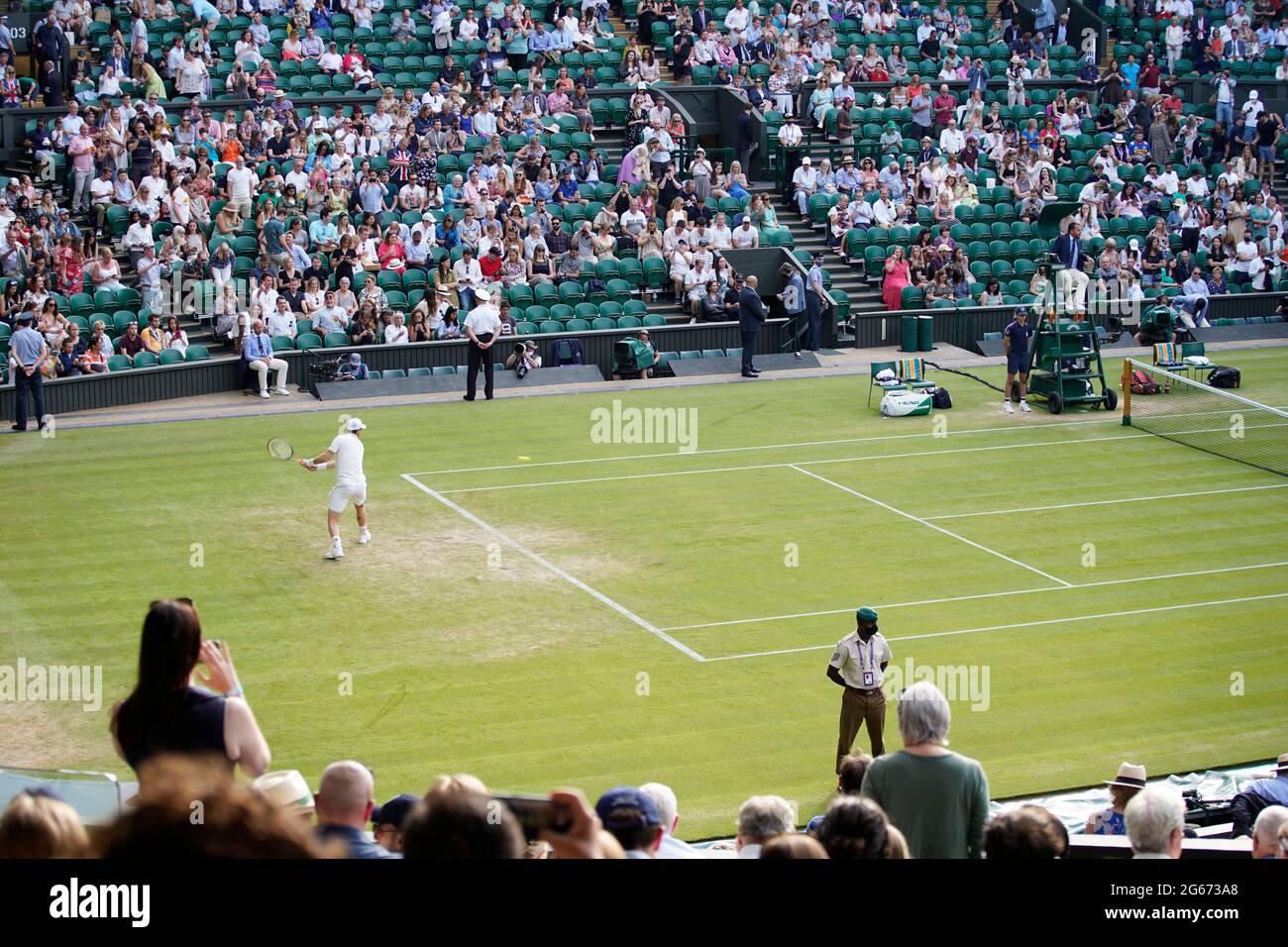 Andy Murray à Wimbledon 2021 Banque D'Images