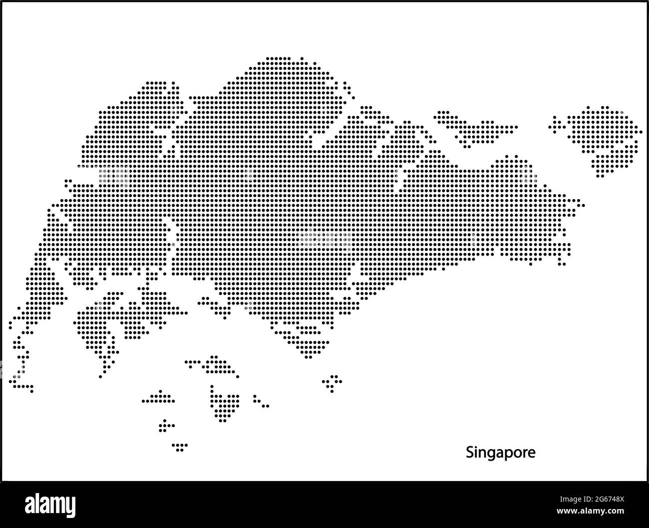 Carte vectorielle en demi-ton en pointillés du pays de Singapour pour votre conception, Travel Illustration concept. Illustration de Vecteur