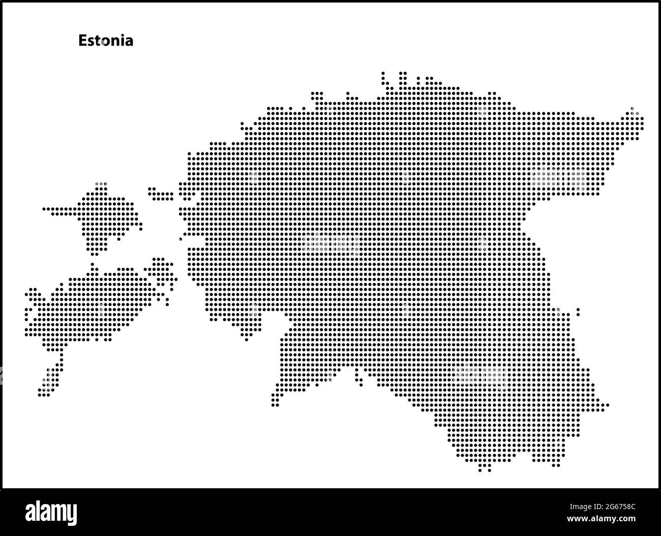 Carte vectorielle en demi-ton en pointillés du pays d'Estonie pour votre conception, Travel Illustration concept. Illustration de Vecteur