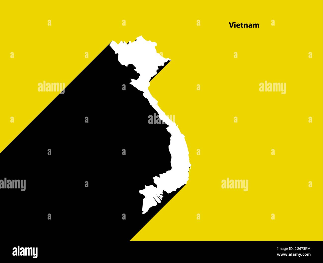 Vietnam carte sur affiche rétro avec ombre longue.Signe vintage facile à éditer, manipuler, redimensionner ou coloriser. Illustration de Vecteur