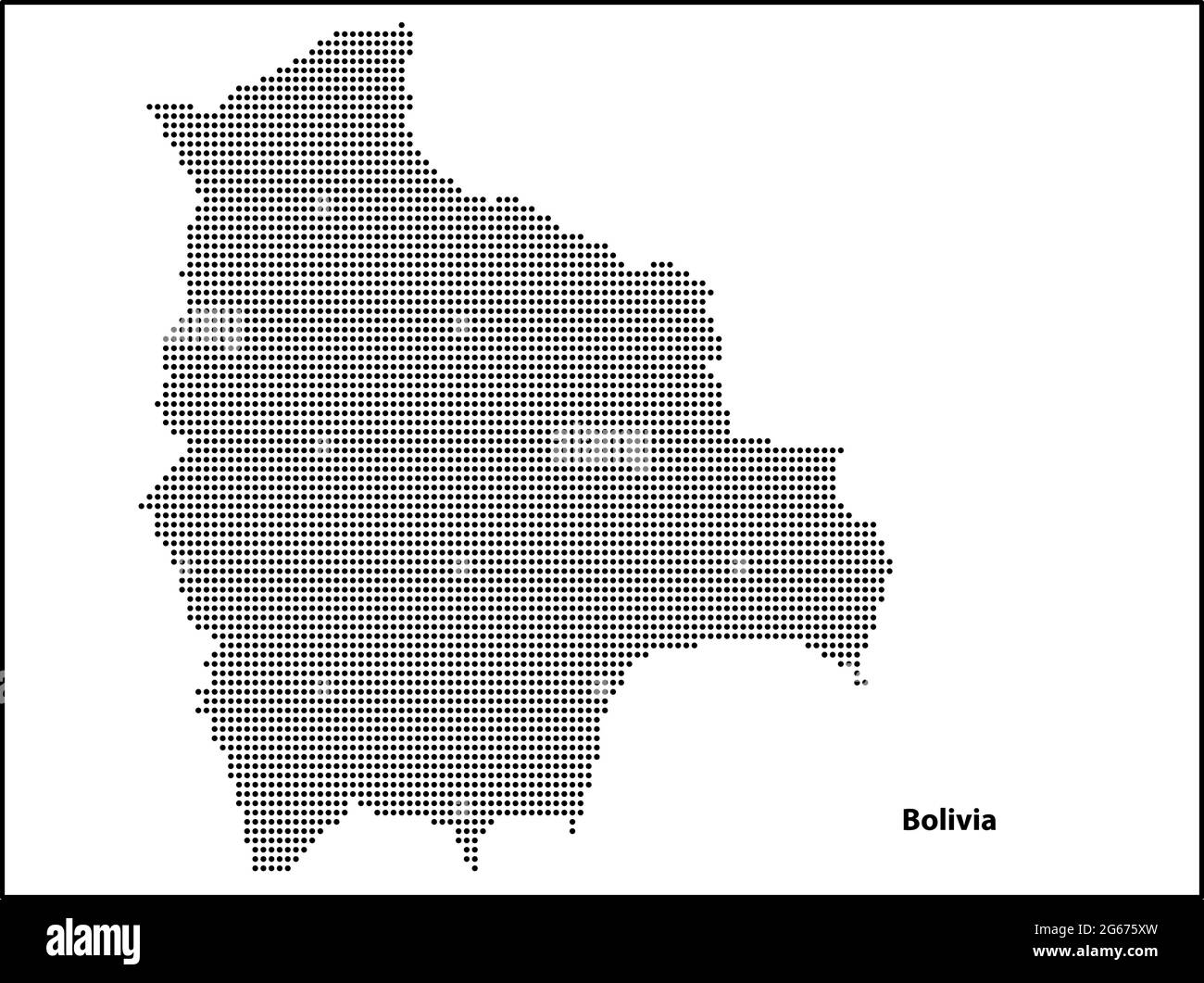 Carte vectorielle en demi-ton en pointillés du pays de Bolivie pour votre conception, Travel Illustration concept. Illustration de Vecteur