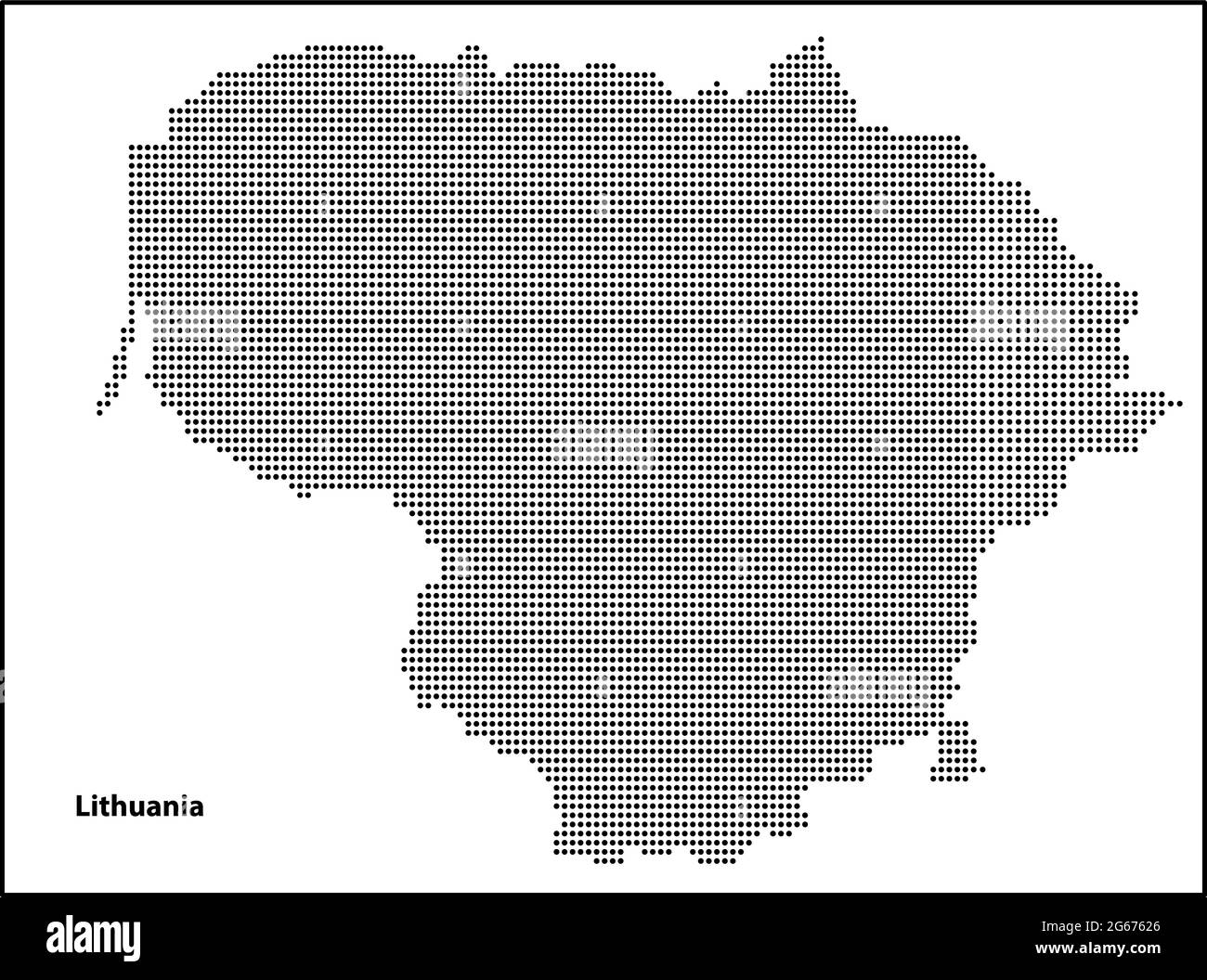 Carte vectorielle en demi-ton en pointillés du pays de Lituanie pour votre conception, Travel Illustration concept. Illustration de Vecteur