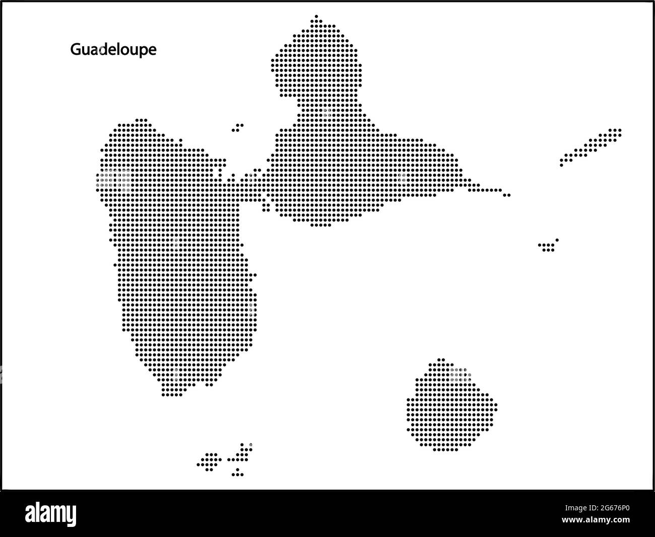 Carte vectorielle en demi-ton en pointillés du pays de la Guadeloupe pour votre conception, Travel Illustration concept. Illustration de Vecteur