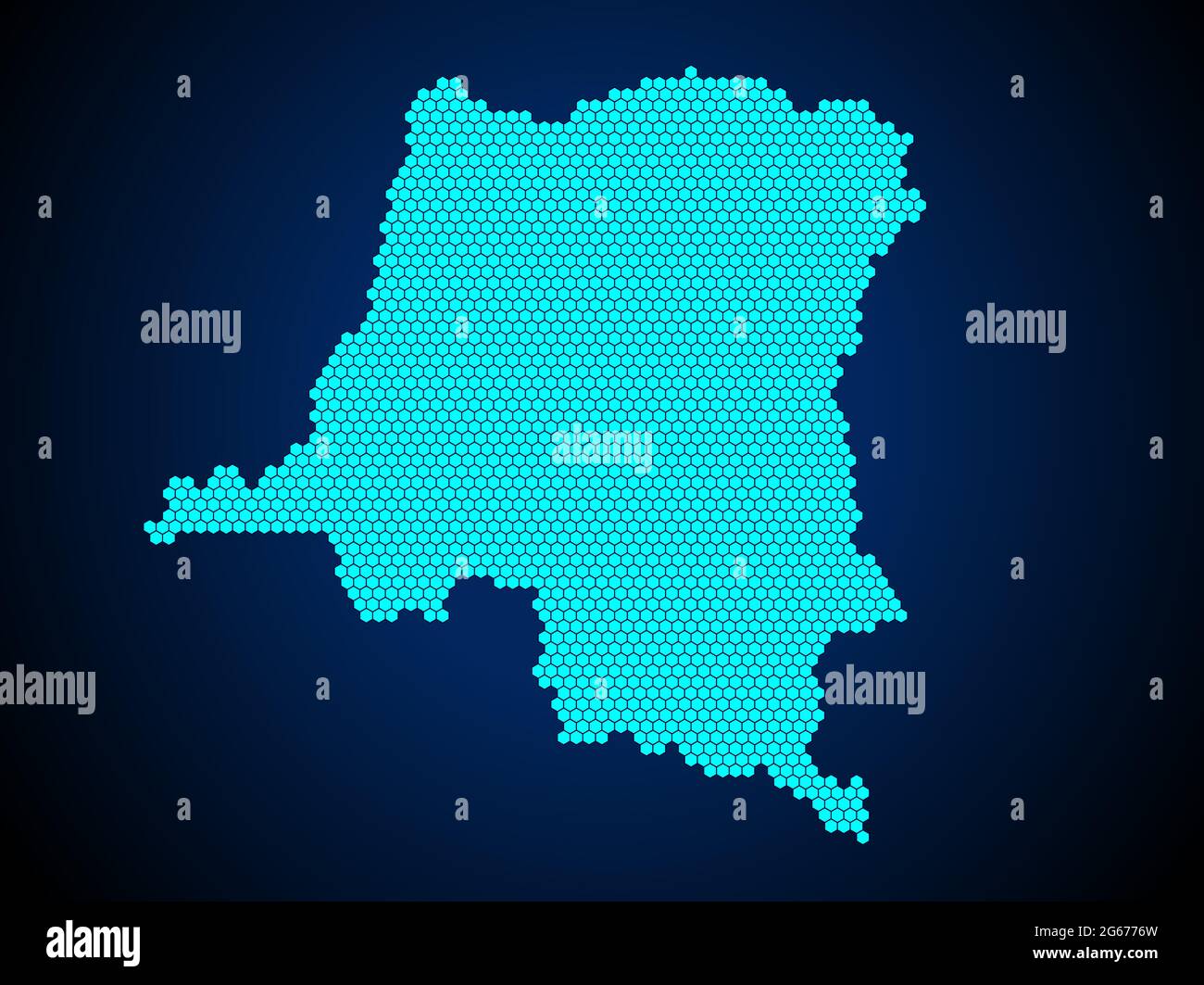 Carte texturée de la combe du miel ou de l'hexagon du Congo isolée sur fond bleu foncé - illustration vectorielle Illustration de Vecteur