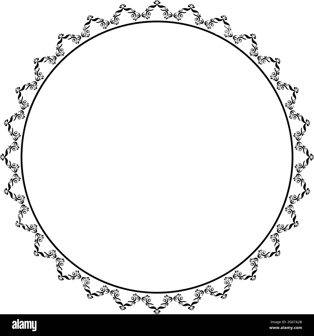 Motif floral à monture ronde isolé sur fond blanc - illustration vectorielle Illustration de Vecteur