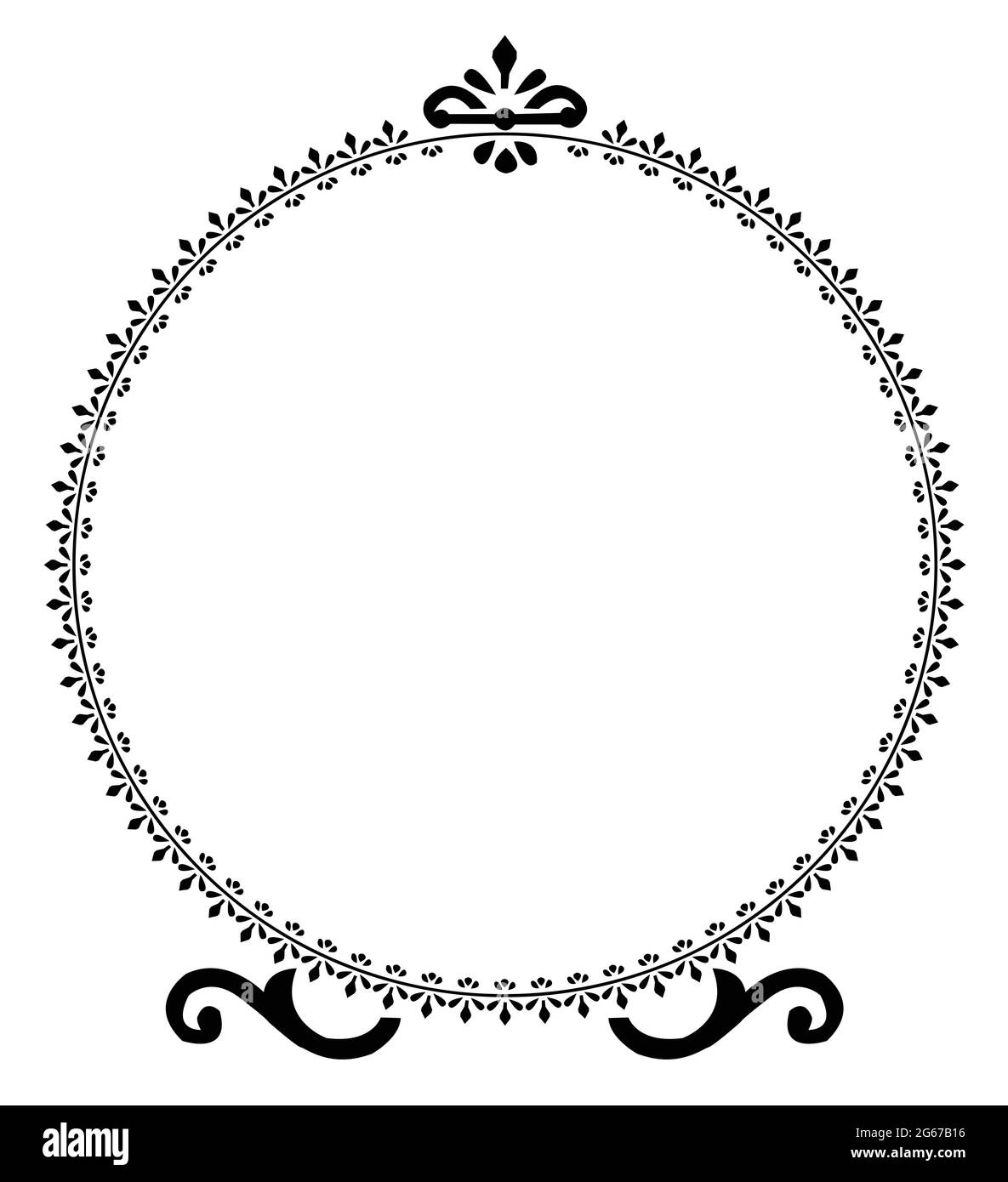 Motif floral à monture ronde isolé sur fond blanc - illustration vectorielle Illustration de Vecteur